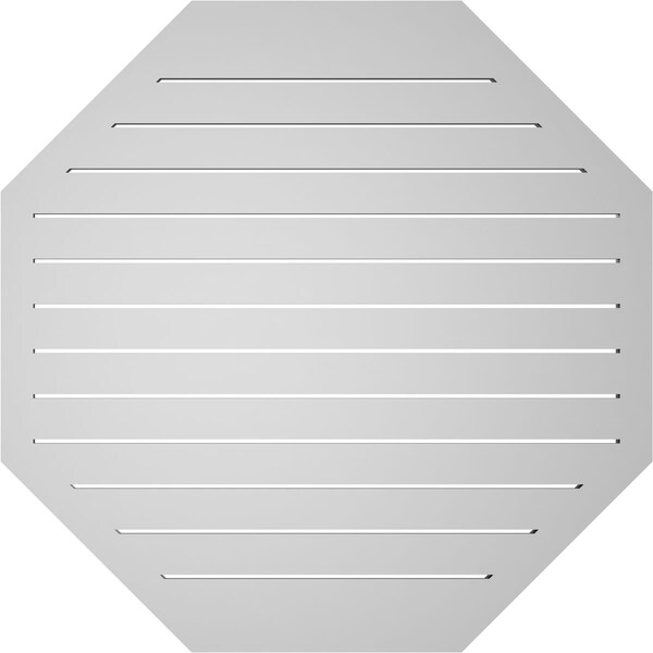 Ekena Millwork Octagonal Surface Mount PVC Gable Vent: Functional, w/ 2"W x 2"P Brickmould Sill Frame, 40"W x 40"H - GVPOC40X4003SF