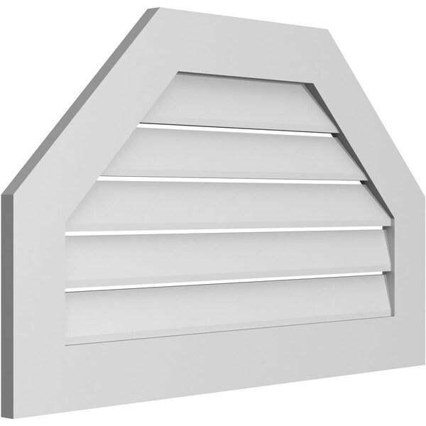 Ekena Millwork Octagonal Top Surface Mount PVC Gable Vent: Functional, w/ 3-1/2"W x 1"P Standard Frame, 36"W x 22"H - GVPOT36X2201SF