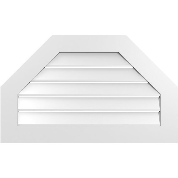Ekena Millwork Octagonal Top Surface Mount PVC Gable Vent: Functional, w/ 3-1/2"W x 1"P Standard Frame, 36"W x 22"H - GVPOT36X2201SF