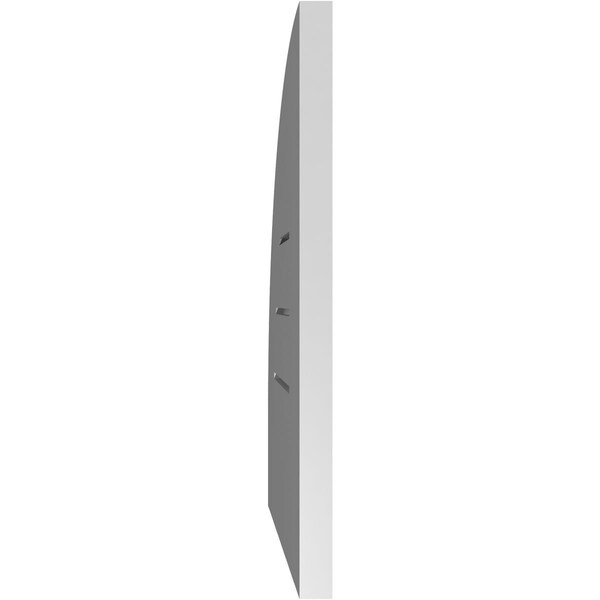 Ekena Millwork Quarter Round Top Right Surface Mount PVC Gable Vent w/ 3-1/2"W x 1"P Standard Frame, 14"W x 18"H - GVPQR14X1801SF