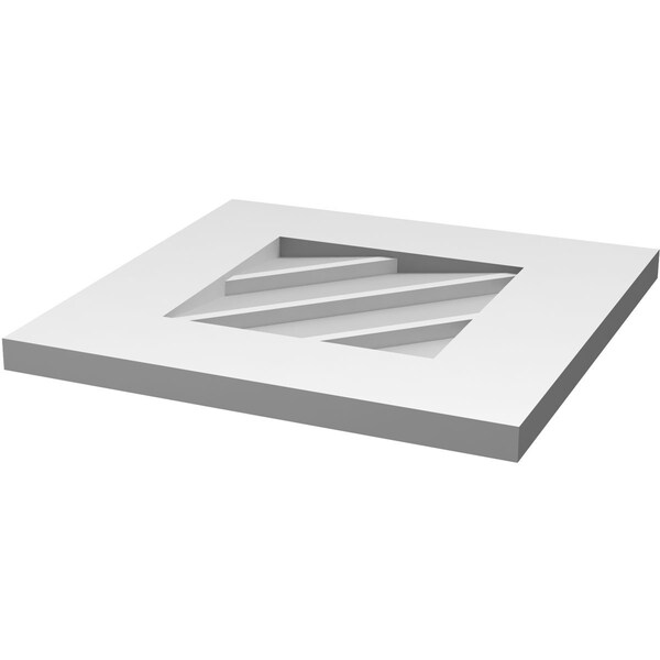 Ekena Millwork Diamond Surface Mount PVC Gable Vent: Functional, w/ 3-1/2"W x 1"P Standard Frame, 22"W x 22"H - GVPDI22X2201SF