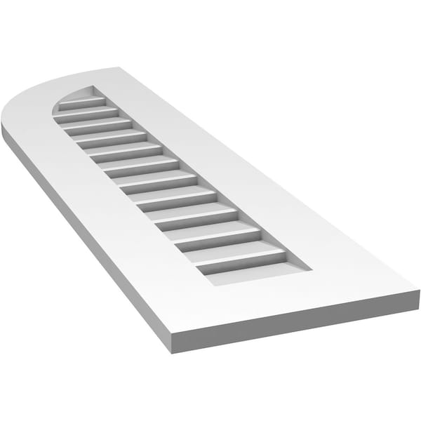 Ekena Millwork Quarter Round Top Left Surface Mount PVC Gable Vent w/ 3-1/2"W x 1"P Standard Frame, 12"W x 42"H - GVPQL12X4201SF
