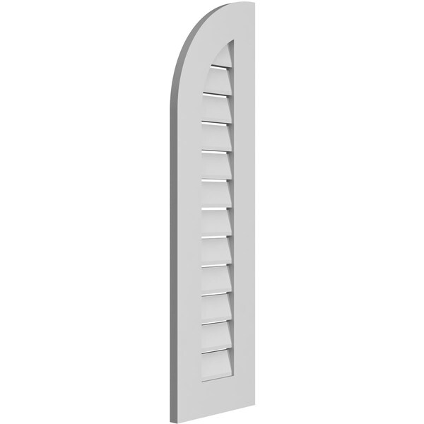 Ekena Millwork Quarter Round Top Left Surface Mount PVC Gable Vent w/ 3-1/2"W x 1"P Standard Frame, 12"W x 42"H - GVPQL12X4201SF