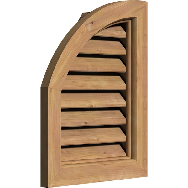 Ekena Millwork Quarter Round Top Left Functional Western Red Cedar Gable Vent w/Brick Mould Face Frame, 06"W x 36"H - GVWQL06X3600SFUWR