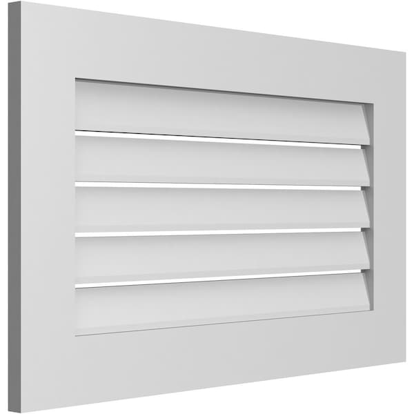 Ekena Millwork Vertical Surface Mount PVC Gable Vent: Functional, w/ 3-1/2"W x 1"P Standard Frame, 32"W x 20"H - GVPVE32X2001SF