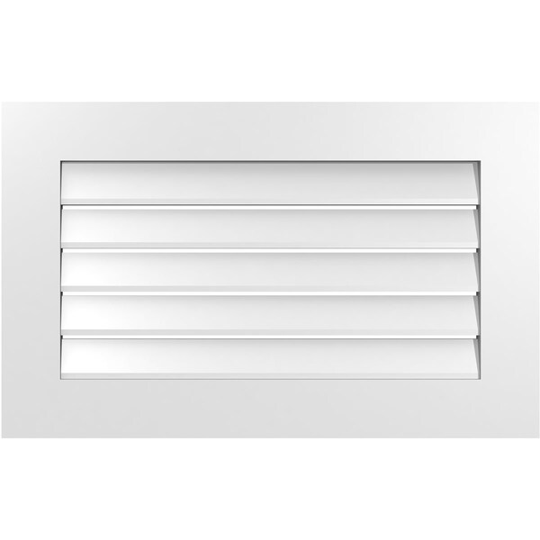 Ekena Millwork Vertical Surface Mount PVC Gable Vent: Functional, w/ 3-1/2"W x 1"P Standard Frame, 32"W x 20"H - GVPVE32X2001SF