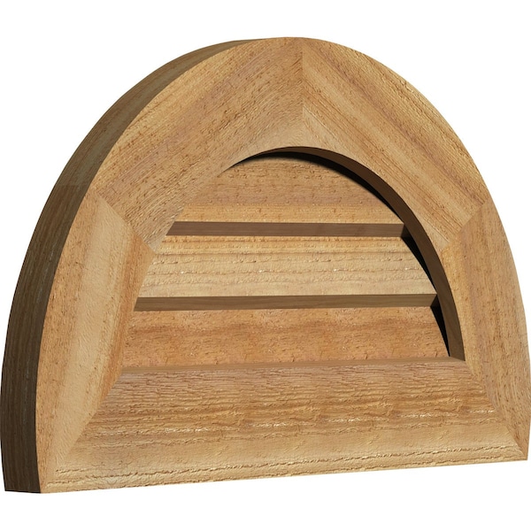 Ekena Millwork Half Round Gable Vent Western Red Cedar Gable Vent w/Decorative Face Frame, 36"W x 18"H - GVWHR36X1802RDUWR