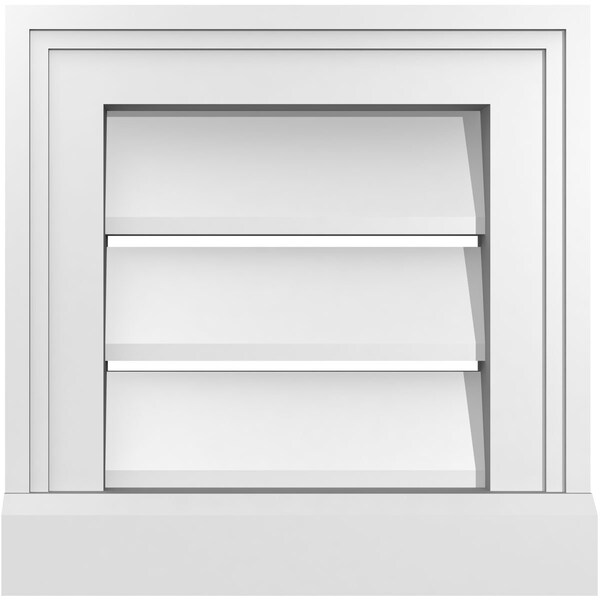 Ekena Millwork Vertical Surface Mount PVC Gable Vent: Functional, w/ 2"W x 2"P Brickmould Sill Frame, 12"W x 12"H - GVPVE12X1203SF