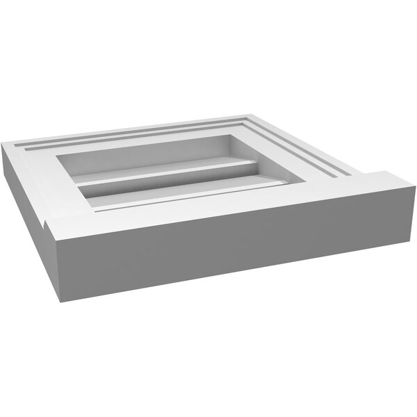 Ekena Millwork Vertical Surface Mount PVC Gable Vent: Functional, w/ 2"W x 2"P Brickmould Sill Frame, 12"W x 12"H - GVPVE12X1203SF