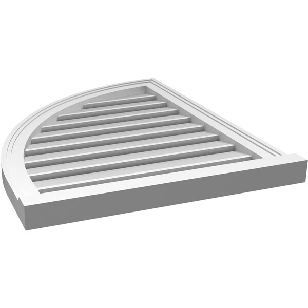 Ekena Millwork Quarter Round Top Left Surface Mount PVC Gable Vent w/ 2"W x 2"P Brickmould Sill Frame, 24"W x 30"H - GVPQL24X3003SF