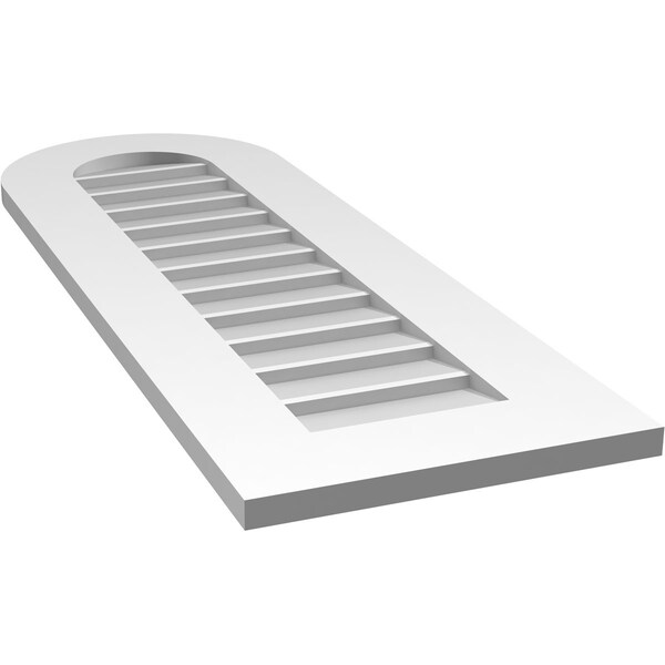 Ekena Millwork Round Top Surface Mount PVC Gable Vent: Non-Functional, w/ 3-1/2"W x 1"P Standard Frame, 14"W x 40"H - GVPRT14X4001SN