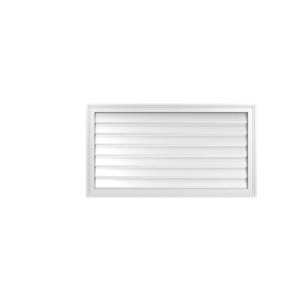 Ekena Millwork Vertical Surface Mount PVC Gable Vent: Functional, w/ 2"W x 1-1/2"P Brickmould Frame, 40"W x 22"H - GVPVE40X2202SF