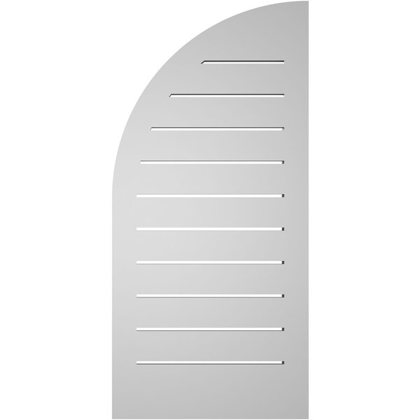 Ekena Millwork Quarter Round Top Right Surface Mount PVC Gable Vent w/ 2"W x 1-1/2"P Brickmould Frame, 16"W x 34"H - GVPQR16X3402SF