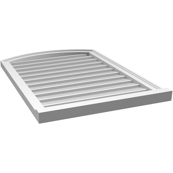 Ekena Millwork Arch Top Surface Mount PVC Gable Vent: Functional, w/ 2"W x 2"P Brickmould Sill Frame, 26"W x 36"H - GVPAR26X3603SF