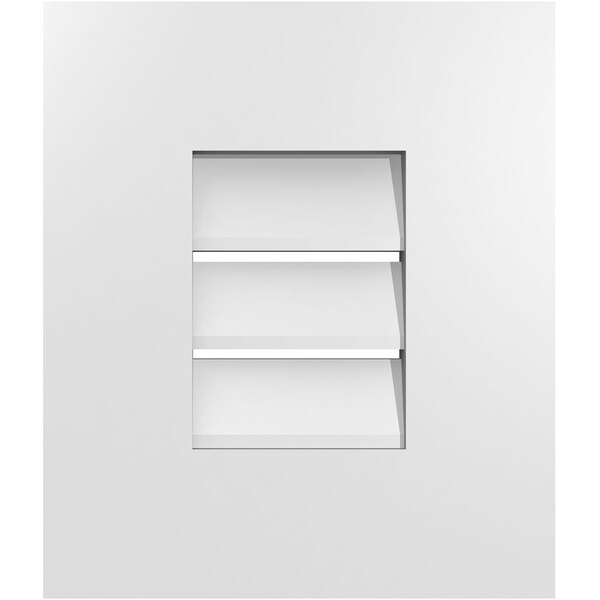 Ekena Millwork Vertical Surface Mount PVC Gable Vent: Functional, w/ 3-1/2"W x 1"P Standard Frame, 12"W x 14"H - GVPVE12X1401SF