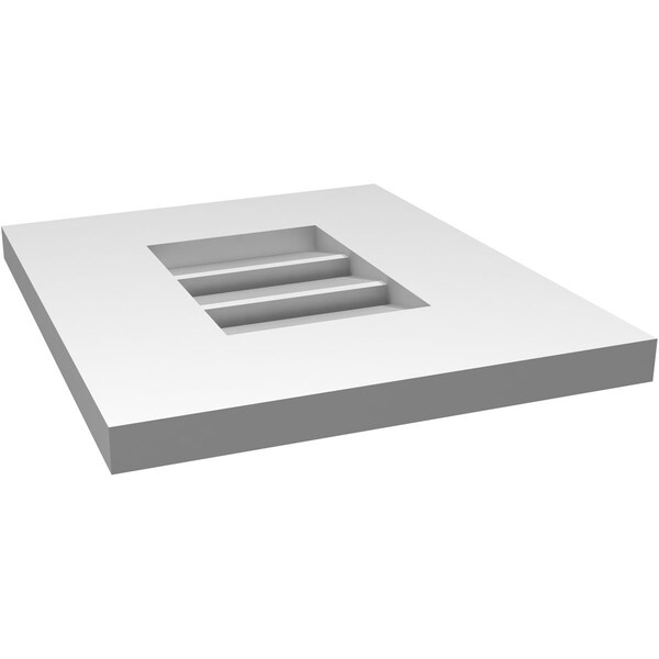 Ekena Millwork Vertical Surface Mount PVC Gable Vent: Functional, w/ 3-1/2"W x 1"P Standard Frame, 12"W x 14"H - GVPVE12X1401SF