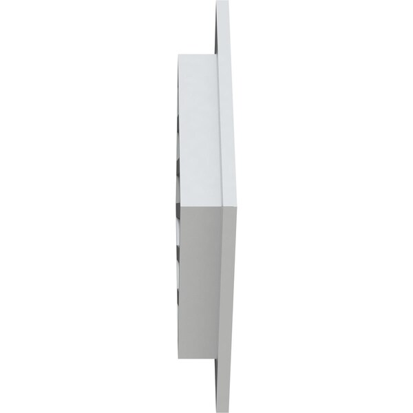 Ekena Millwork Diamond Gable Vent Functional, PVC Gable Vent w/ 1" x 4" Flat Trim Frame, 24"W x 24"H - GVPDI24X2401FUN