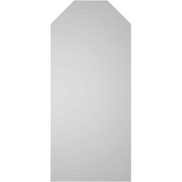 Ekena Millwork Octagonal Top Surface Mount PVC Gable Vent w/ 2"W x 1-1/2"P Brickmould Frame, 16"W x 36"H - GVPOT16X3602SN