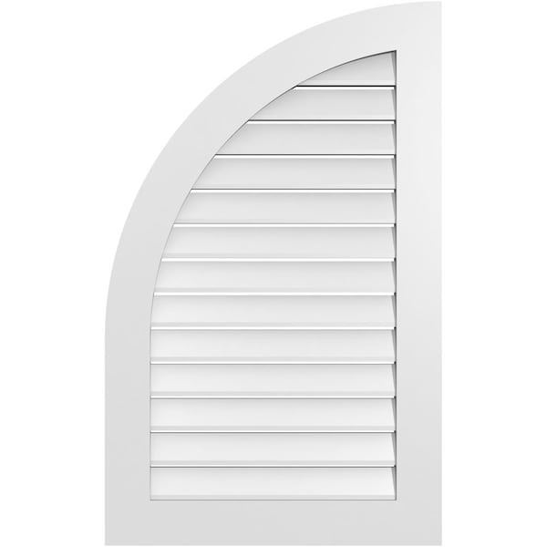 Ekena Millwork Quarter Round Top Left Surface Mount PVC Gable Vent w/ 3-1/2"W x 1"P Standard Frame, 26"W x 42"H - GVPQL26X4201SF