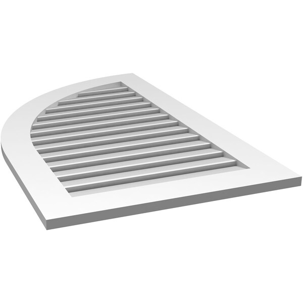 Ekena Millwork Quarter Round Top Left Surface Mount PVC Gable Vent w/ 3-1/2"W x 1"P Standard Frame, 26"W x 42"H - GVPQL26X4201SF