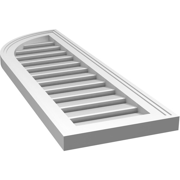 Ekena Millwork Quarter Round Top Left Surface Mount PVC Gable Vent w/ 2"W x 1-1/2"P Brickmould Frame, 12"W x 36"H - GVPQL12X3602SF