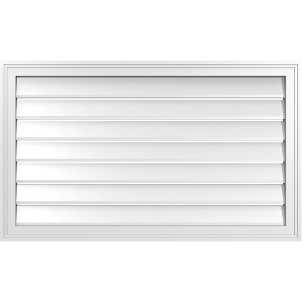 Ekena Millwork Vertical Surface Mount PVC Gable Vent: Functional, w/ 2"W x 1-1/2"P Brickmould Frame, 40"W x 24"H - GVPVE40X2402SF