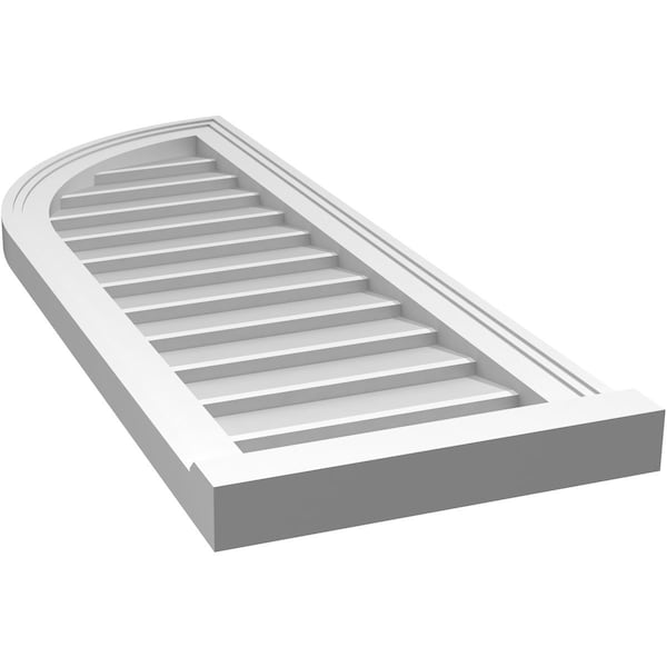 Ekena Millwork Quarter Round Top Left Surface Mount PVC Gable Vent w/ 2"W x 2"P Brickmould Sill Frame, 14"W x 38"H - GVPQL14X3803SN