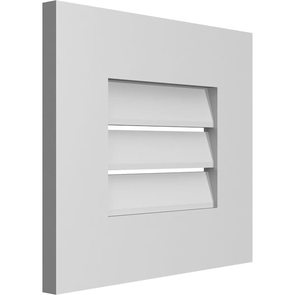 Ekena Millwork Vertical Surface Mount PVC Gable Vent: Functional, w/ 3-1/2"W x 1"P Standard Frame, 16"W x 14"H - GVPVE16X1401SF