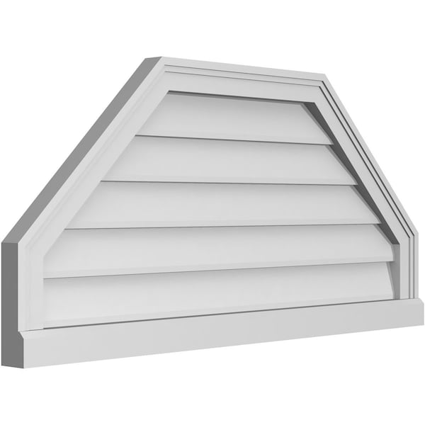 Ekena Millwork Octagonal Top Surface Mount PVC Gable Vent w/ 2"W x 2"P Brickmould Sill Frame, 38"W x 18"H - GVPOT38X1803SN