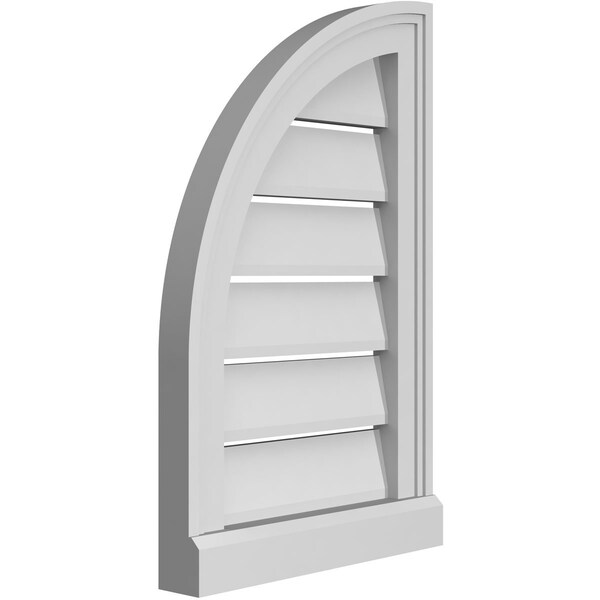 Ekena Millwork Quarter Round Top Left Surface Mount PVC Gable Vent w/ 2"W x 2"P Brickmould Sill Frame, 14"W x 22"H - GVPQL14X2203SF