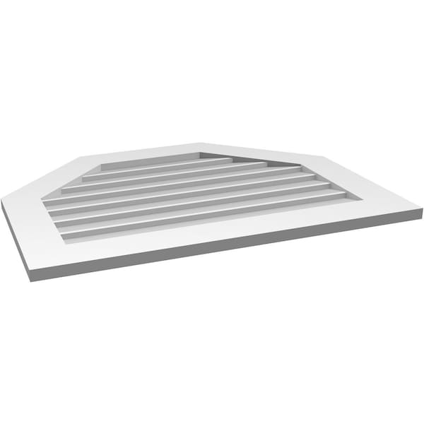 Ekena Millwork Octagonal Top Surface Mount PVC Gable Vent w/ 3-1/2"W x 1"P Standard Frame, 34"W x 26"H - GVPOT34X2601SN