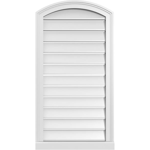 Ekena Millwork Arch Top Surface Mount PVC Gable Vent w/ 2"W x 2"P Brickmould Sill Frame, 20"W x 36"H - GVPAR20X3603SN