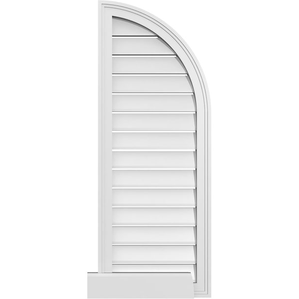 Ekena Millwork Quarter Round Top Right Surface Mount PVC Gable Vent w/ 2"W x 2"P Brickmould Sill Frame, 16"W x 42"H - GVPQR16X4203SF