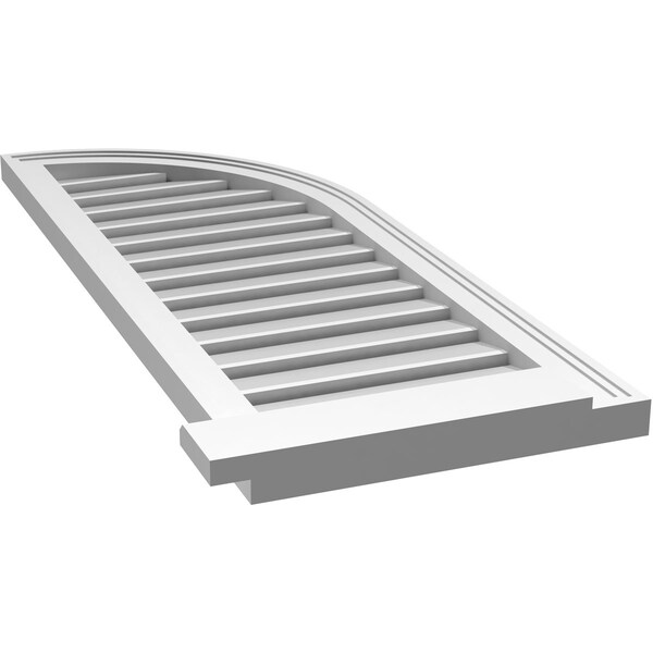 Ekena Millwork Quarter Round Top Right Surface Mount PVC Gable Vent w/ 2"W x 2"P Brickmould Sill Frame, 16"W x 42"H - GVPQR16X4203SF