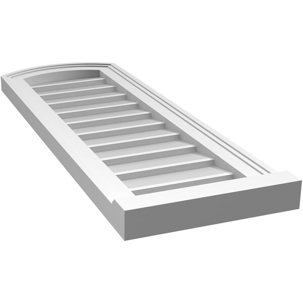 Ekena Millwork Arch Top Surface Mount PVC Gable Vent: Functional, w/ 2"W x 2"P Brickmould Sill Frame, 12"W x 34"H - GVPAR12X3403SF