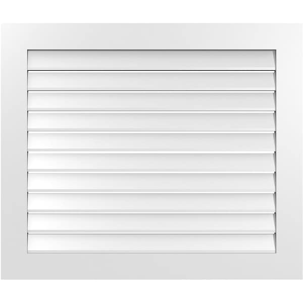Ekena Millwork Vertical Surface Mount PVC Gable Vent: Functional, w/ 3-1/2"W x 1"P Standard Frame, 40"W x 34"H - GVPVE40X3401SF