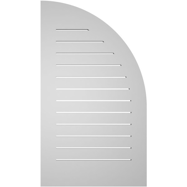 Ekena Millwork Quarter Round Top Left Surface Mount PVC Gable Vent w/ 3-1/2"W x 1"P Standard Frame, 24"W x 42"H - GVPQL24X4201SF