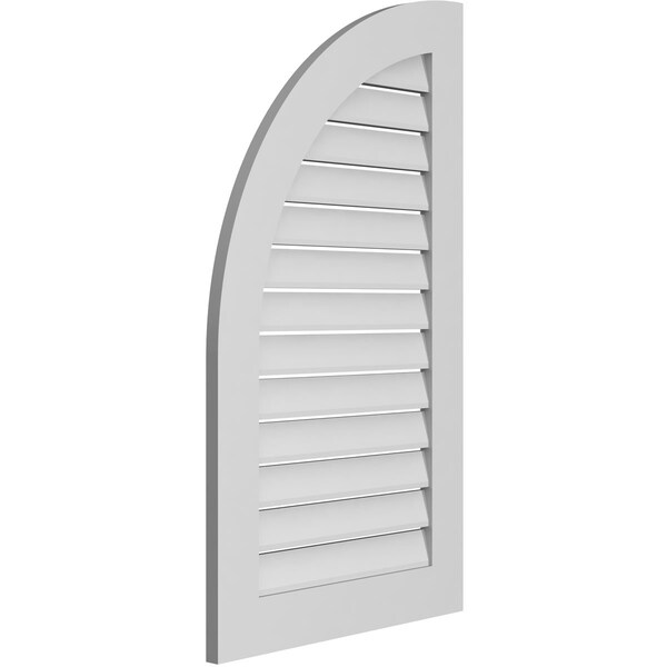 Ekena Millwork Quarter Round Top Left Surface Mount PVC Gable Vent w/ 3-1/2"W x 1"P Standard Frame, 24"W x 42"H - GVPQL24X4201SF