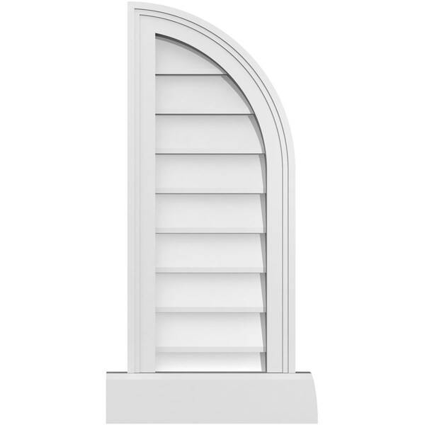 Ekena Millwork Quarter Round Top Right Surface Mount PVC Gable Vent w/ 2"W x 2"P Brickmould Sill Frame, 12"W x 30"H - GVPQR12X3003SN