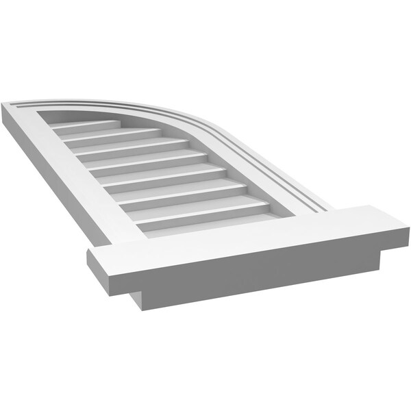 Ekena Millwork Quarter Round Top Right Surface Mount PVC Gable Vent w/ 2"W x 2"P Brickmould Sill Frame, 12"W x 30"H - GVPQR12X3003SN