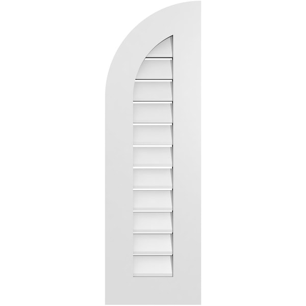 Ekena Millwork Quarter Round Top Left Surface Mount PVC Gable Vent w/ 3-1/2"W x 1"P Standard Frame, 12"W x 38"H - GVPQL12X3801SF