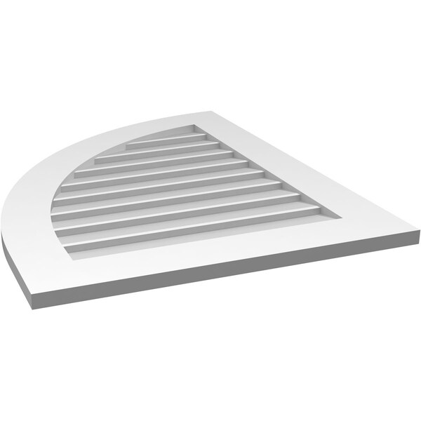 Ekena Millwork Quarter Round Top Left Surface Mount PVC Gable Vent w/ 3-1/2"W x 1"P Standard Frame, 26"W x 32"H - GVPQL26X3201SN