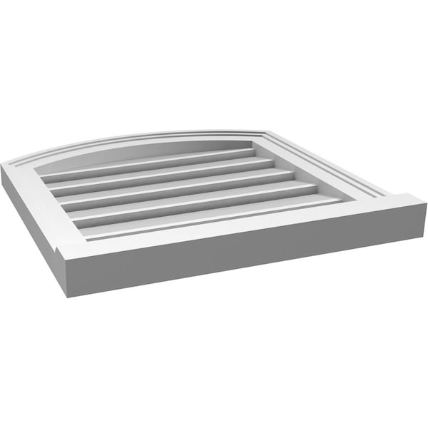 Ekena Millwork Arch Top Surface Mount PVC Gable Vent w/ 2"W x 2"P Brickmould Sill Frame, 18"W x 42"H - GVPAR18X4203SN