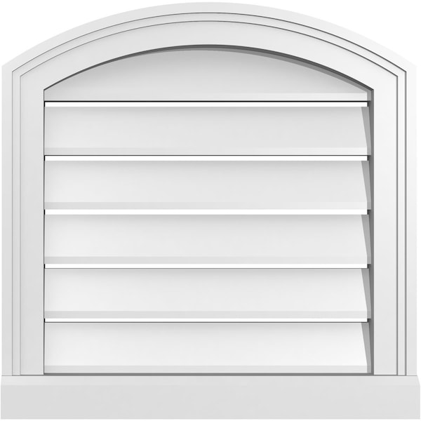 Ekena Millwork Arch Top Surface Mount PVC Gable Vent w/ 2"W x 2"P Brickmould Sill Frame, 18"W x 42"H - GVPAR18X4203SN