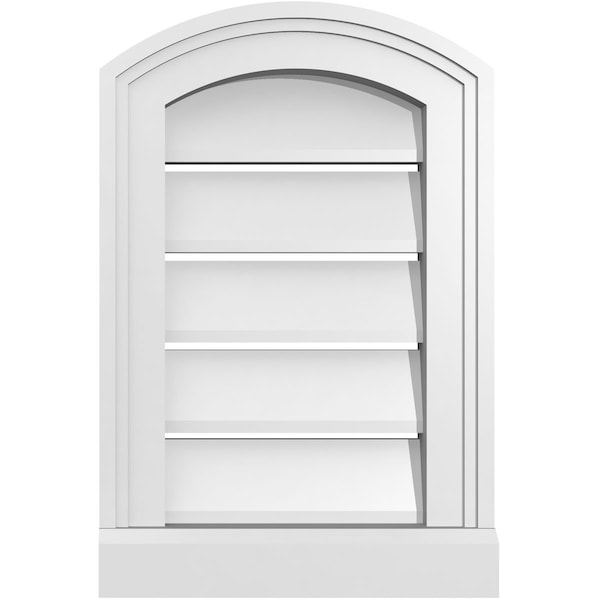 Ekena Millwork Arch Top Surface Mount PVC Gable Vent w/ 2"W x 2"P Brickmould Sill Frame, 12"W x 16"H - GVPAR12X1603SN