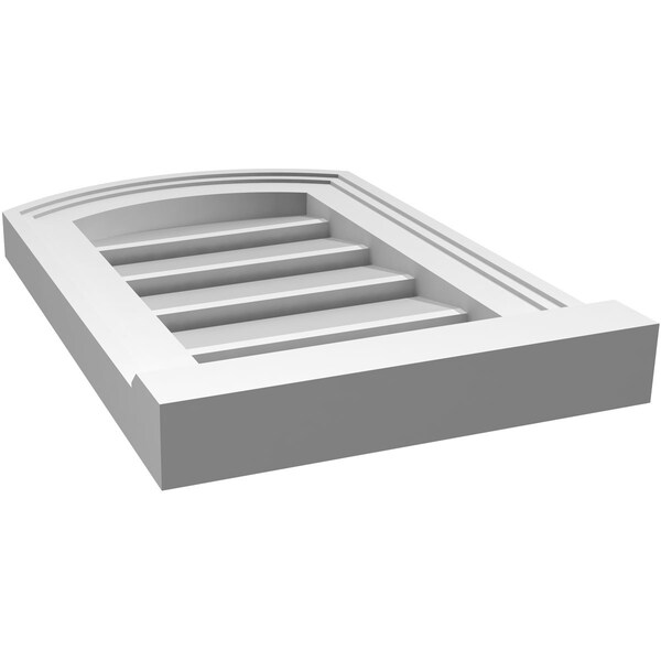 Ekena Millwork Arch Top Surface Mount PVC Gable Vent w/ 2"W x 2"P Brickmould Sill Frame, 12"W x 16"H - GVPAR12X1603SN