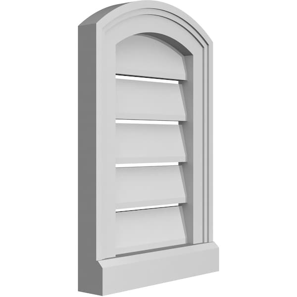 Ekena Millwork Arch Top Surface Mount PVC Gable Vent w/ 2"W x 2"P Brickmould Sill Frame, 12"W x 16"H - GVPAR12X1603SN