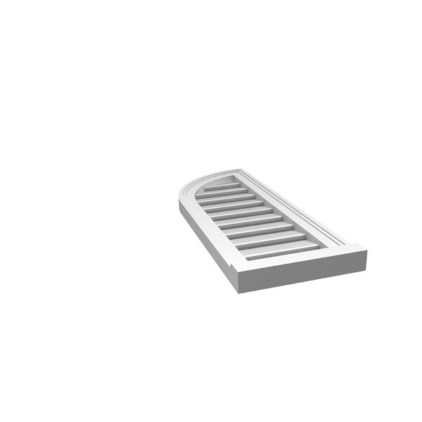 Ekena Millwork Quarter Round Top Left Surface Mount PVC Gable Vent w/ 2"W x 2"P Brickmould Sill Frame, 12"W x 32"H - GVPQL12X3203SF