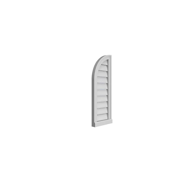 Ekena Millwork Quarter Round Top Left Surface Mount PVC Gable Vent w/ 2"W x 2"P Brickmould Sill Frame, 12"W x 32"H - GVPQL12X3203SF