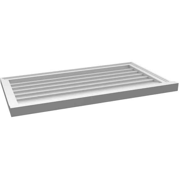 Ekena Millwork Vertical Surface Mount PVC Gable Vent w/ 2"W x 2"H , Brickmould Sill Frame, 40"W x 22"H - GVPVE40X2203SN